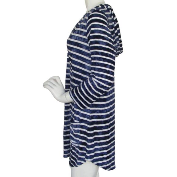BLUE CURL Beachwear Swim Cover Up, L, Jersey, Blue/White stripes, Pockets - Picture 9 of 11